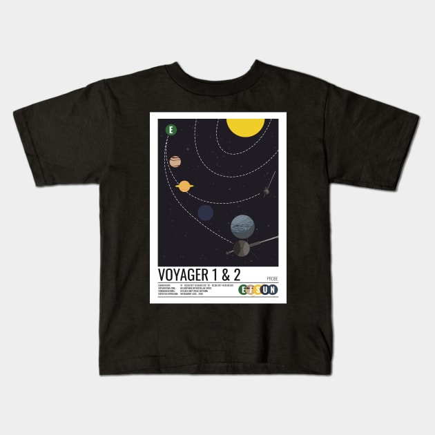 Voyager 1 & 2 Kids T-Shirt by Walford-Designs